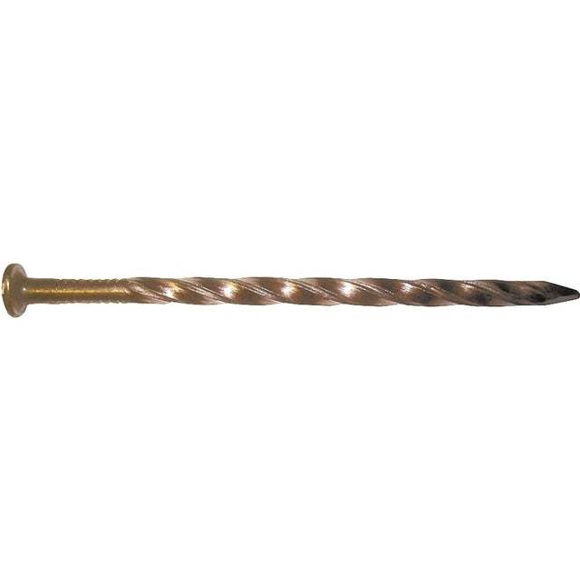Maze H521S050 Post and Frame Nail, Hand Drive, 8D, 2-1/2 in L, Steel, Brite, Spiral Shank, 50 lb