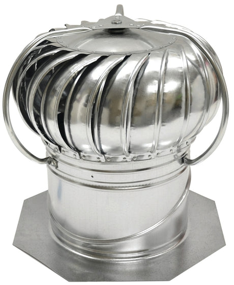 Master Flow GC12E Rotary Turbine Ventilator, External, 12 in Dia Throat, Steel, Mill