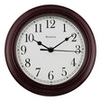 Westclox 46983 Clock, Round, Burgundy Frame, Plastic Clock Face, Analog