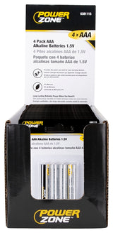 PowerZone LR03-4P-DB Battery, 1.5 V Battery, AAA Battery, Zinc, Manganese Dioxide, and Potassium Hydroxide, Pack of 22