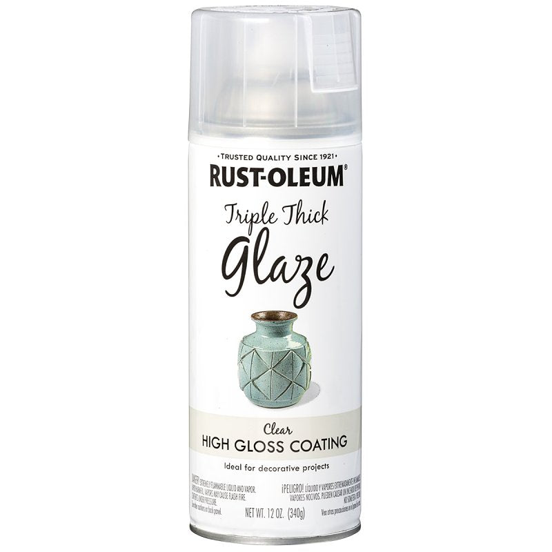 Rust-Oleum 301416 Triple Thick Glaze Paint, Flat/Matte, Clear, 12 oz, Aerosol Can