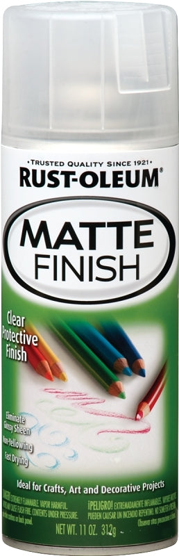 Rust-Oleum 267028 Spray Paint, Matte, Clear, 11 oz Can