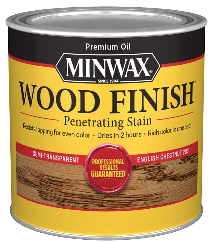 Minwax 223304444 Wood Stain, English Chestnut, Liquid, 0.5 pt Can