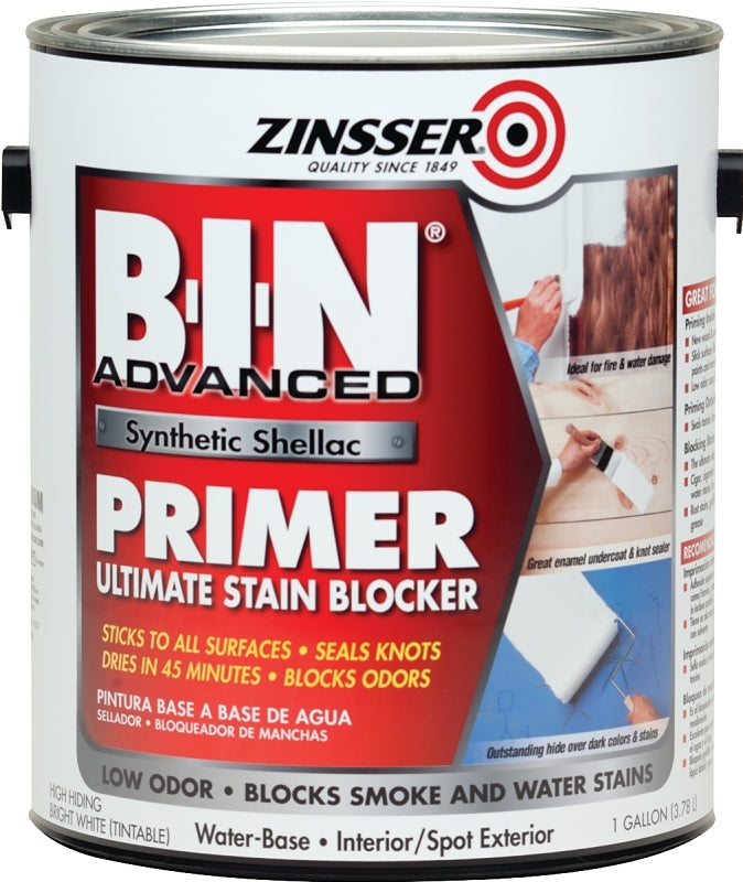 Zinsser 270976 Synthetic Shellac Primer, Flat, White, 1 gal Can, Pack of 2