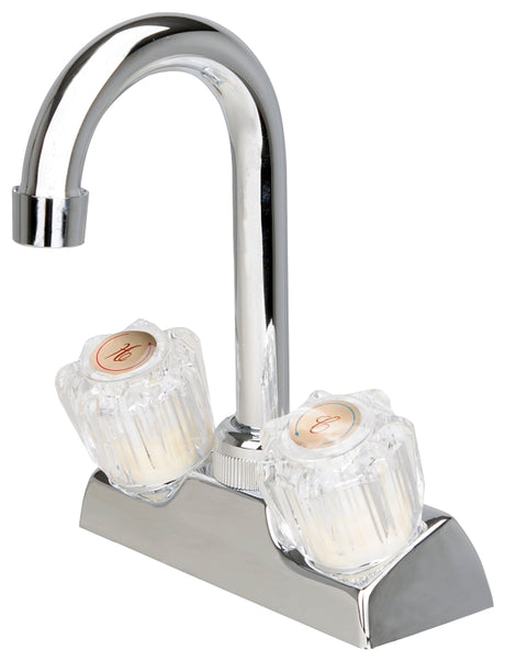 Boston Harbor PF4205A Bar Sink Faucet, 2-Handle, 2-Faucet Hole, ABS, Chrome Plated, Deck Mounting, Round Handle