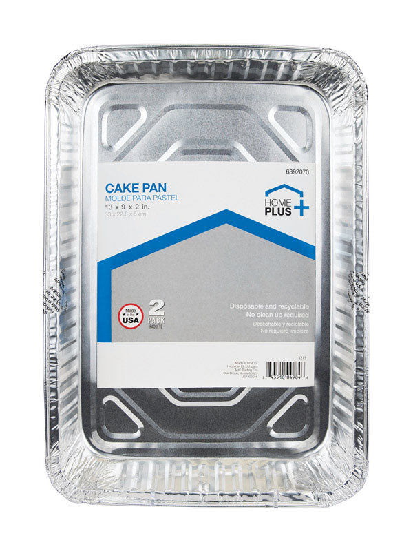 Home Plus Durable Foil 9 in. W X 13 in. L Cake Pan Silver 2 pk, Pack of 12