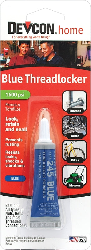 Devcon 24345 Threadlocker, 0.2 oz Bottle, Liquid, Blue