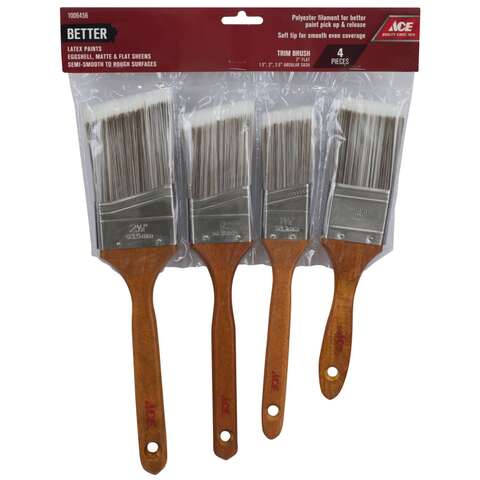 Ace Better Angle/Flat Paint Brush Set, Pack of 12