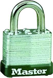 Master Lock 105D Padlock, Keyed Different Key, 3/16 in Dia Shackle, Steel Shackle, Steel Body, 1-1/8 in W Body