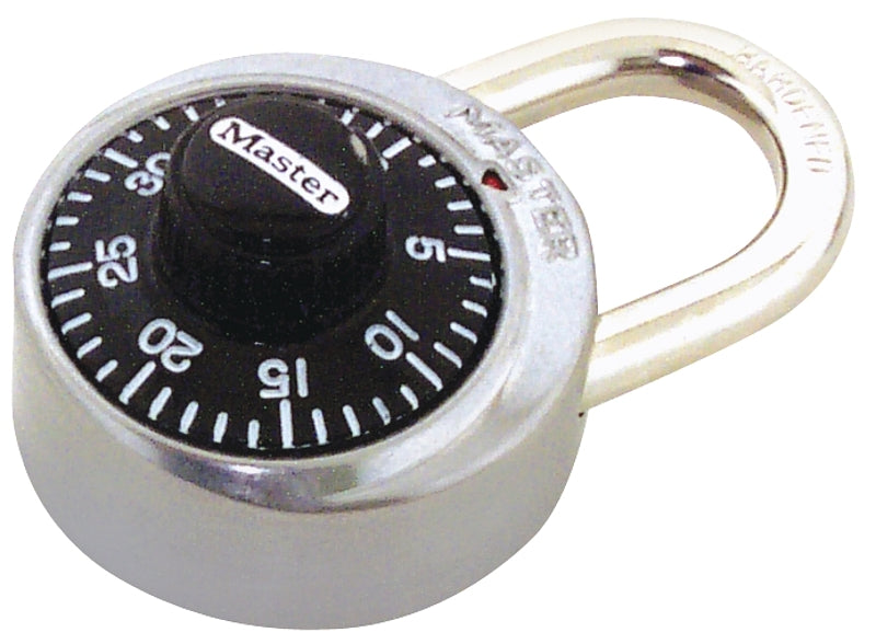 Master Lock 1500D Padlock, 1-7/8 in W Body, 9/32 in Dia Shackle, 3/4 in H Shackle, Black, Stainless Steel Body