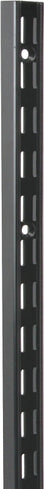 Knape & Vogt 82 BLK 48 Series Shelf Standard, Black, 450 lb, 14 ga Thick Material, 1-1/16 in W, 48 in H, Steel, Pack of 10