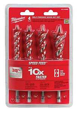 Milwaukee 48-13-0400 Wood Bit Set, Steel, Bright