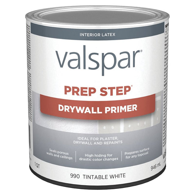 Valspar 044.0000990.005 Primer, White, 1 qt Can, Pack of 4