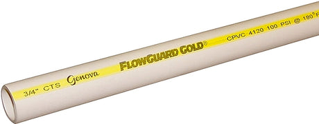 IPEX FlowGuard Series 150104 CPVC Pipe, 3/4 in, 10 ft L, Gold