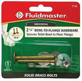 Fluidmaster 7110 Bowl-to-Floor Bolt, 2-1/4 in L Dimensions, Brass