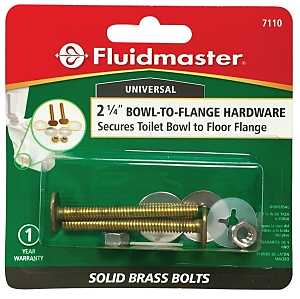 Fluidmaster 7110 Bowl-to-Floor Bolt, 2-1/4 in L Dimensions, Brass