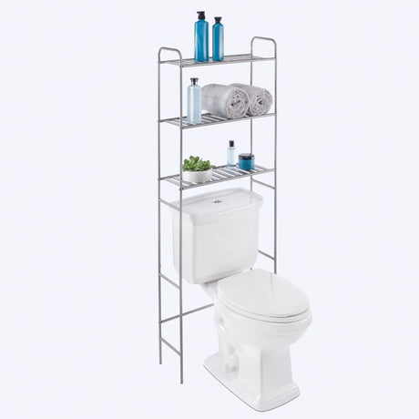 Zenna Home 60.2 in. H X 22.8 in. W X 8-1/2 in. D Silver Metal Spacesaver Shelf