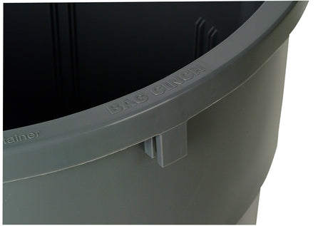 Continental Commercial 4444GY Trash Receptacle, 44 gal, Plastic, Gray