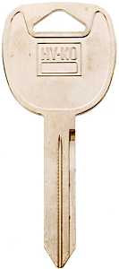 Hy-Ko 11010B102 Key Blank, Brass, Nickel, For: Automobile, Many General Motors Vehicles, B102 Key Number, Pack of 10