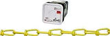 Campbell PD075-2496 Loop Chain, #2/0, 200 ft L, 255 lb Working Load, Low Carbon Steel, Yellow Poly-Coated