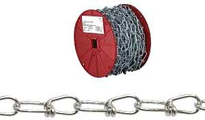 Campbell 0722627 Loop Chain, #1, 125 ft L, 155 lb Working Load, Low Carbon Steel, Zinc