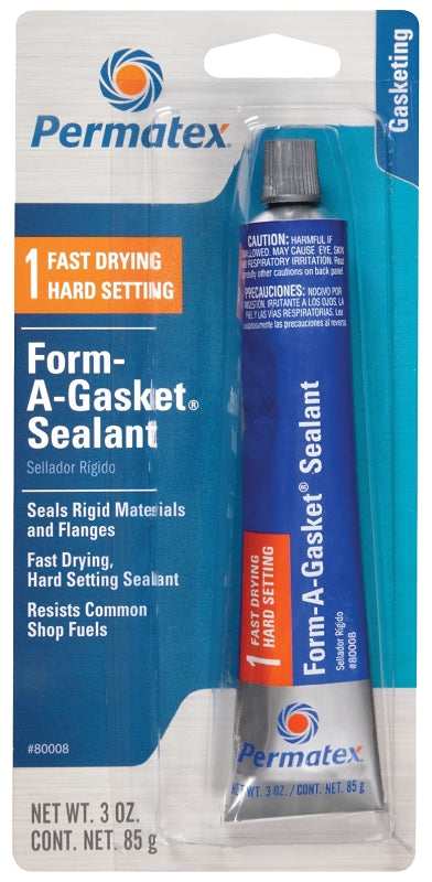 Permatex 80008 Sealant, Reddish Golden Brown, 3 oz Tube, Paste, Alcohol