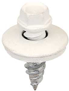 Acorn International SW-SS1234W250 Stitch Screw, #12 Thread, High-Low Thread, Hex Drive, White, 250/BAG