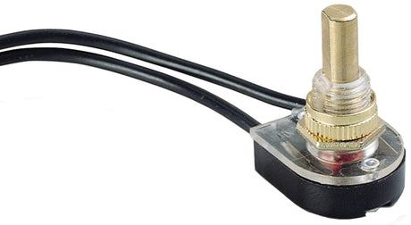 Gardner Bender GSW-25 Pushbutton Switch, 1/3/6 A, 125/250 V, SPST, Lead Wire Terminal, Plastic Housing Material