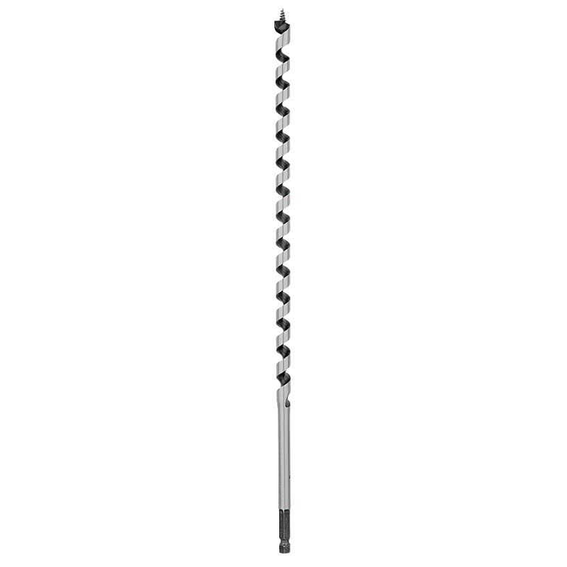Irwin WeldTec 3043005 Auger Drill Bit, 1/2 in Dia, 17 in OAL, Twist Flute, 1-Flute, 3/8 in Dia Shank