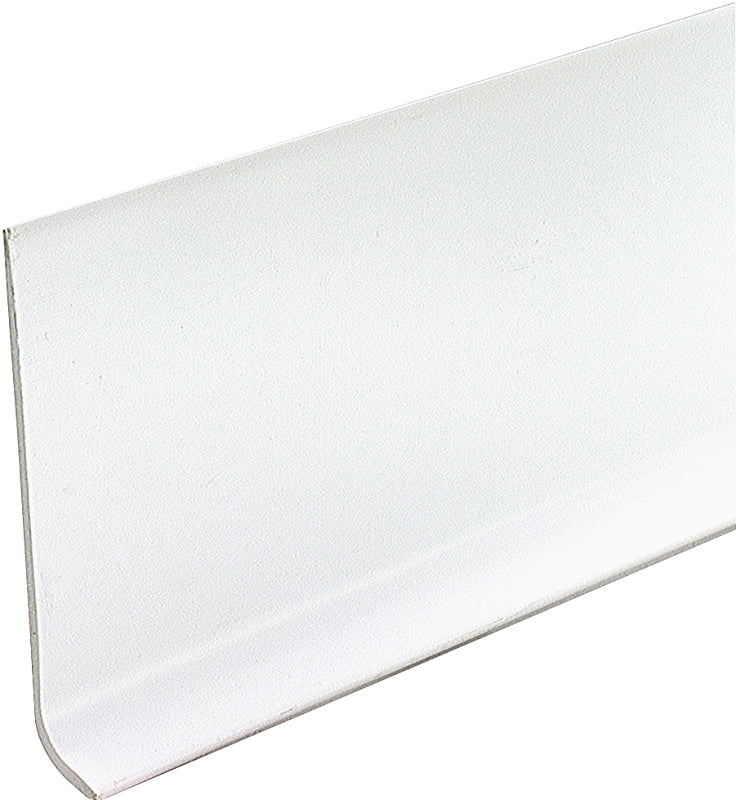 M-D 75317 Series Wall Base, 0.13 in Thick, White, 4 ft L, 4 in W, Vinyl, Pack of 18