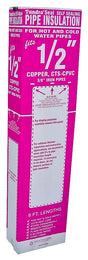Quick R 30580U Pipe Insulation, 5/8 in ID x 1-3/8 in OD Dia, 6 ft L, Semi Slit Poly Foam, Charcoal, Pack of 70