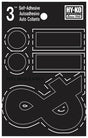 Hy-Ko 30400 Series 30437 Die-Cut Symbol Set, Character: .- &, 3 in H Character, Black Character, Vinyl, Pack of 10