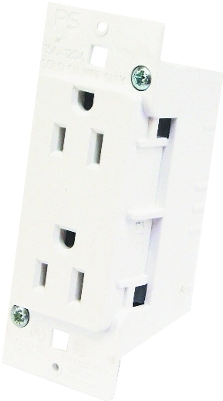 US Hardware E-120C Receptacle, 125 V, 15 A, 2-Pole, White