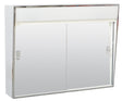 Zenith 701L Medicine Cabinet with Incandescent Light, 23-3/8 in OAW, 5-1/2 in OAD, 18-1/8 in OAH, Steel, White, Chrome