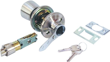 US Hardware RV-112B Entrance Lockset, Stainless Steel, Brushed Stainless Steel