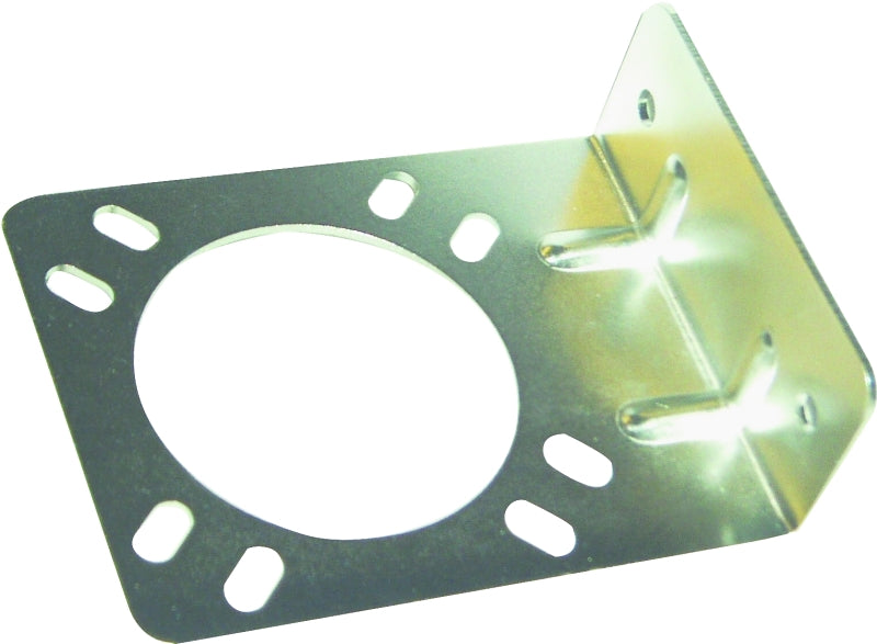 US Hardware RV-354C Connector Bracket, Stamped Steel, Mill, For: RV Trailer Connector Metal or Plastic