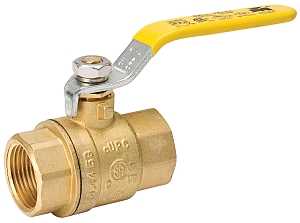 B & K 107-821NL Ball Valve, 1/4 in Connection, FPT x FPT, 600/150 psi Pressure, Manual Actuator, Brass Body