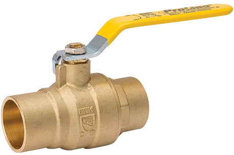 B & K 107-857NL Ball Valve, 1-1/2 in Connection, Compression, 600/125 psi Pressure, Manual Actuator, Brass Body
