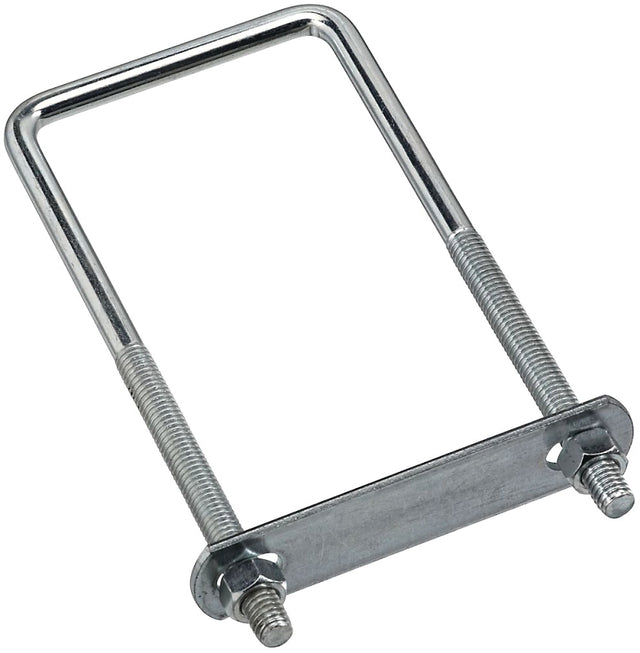 National Hardware N222-372 Square U-Bolt, 7 in L Inside, 3 in W Inside, 3/8-16 Thread, 3-3/4 in L Thread, Steel, Zinc, Pack of 5