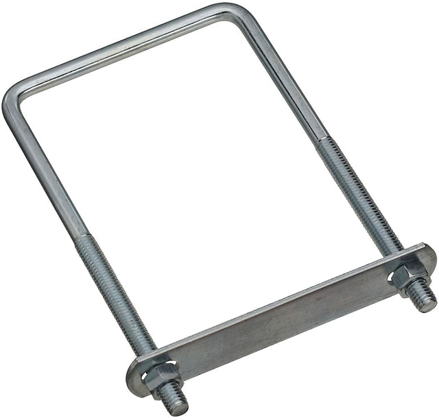 National Hardware N222-406 Square U-Bolt, 7 in L Inside, 4 in W Inside, 3/8-16 Thread, 3-3/4 in L Thread, Steel, Zinc, Pack of 5