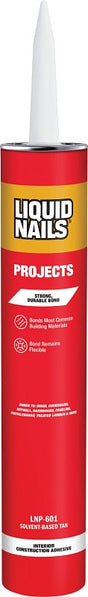 Liquid Nails LNP-601 Project Construction Adhesive, Light Tan, 28 oz Cartridge, Pack of 12