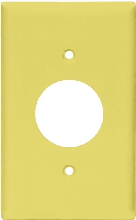 Eaton Wiring Devices PJ7V Series Wallplate, Mid-Size, 4-1/2 in L, 2-3/4 in W, 1-Gang, Polycarbonate, Ivory, High-Gloss, Pack of 25