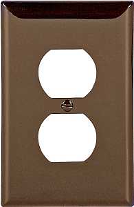 Eaton Wiring Devices PJ8B Series Duplex and Single Receptacle Wallplate, Mid-Size, 4-7/8 in L, 3-1/8 in W, 1-Gang, Brown, Pack of 25