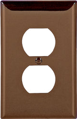 Eaton Wiring Devices PJ8B Series Duplex and Single Receptacle Wallplate, Mid-Size, 4-7/8 in L, 3-1/8 in W, 1-Gang, Brown, Pack of 25