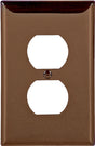 Eaton Wiring Devices PJ8B Series Duplex and Single Receptacle Wallplate, Mid-Size, 4-7/8 in L, 3-1/8 in W, 1-Gang, Brown, Pack of 25