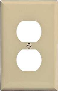 WALL PLATE MID-SIZ 1GANG IVORY, Pack of 25