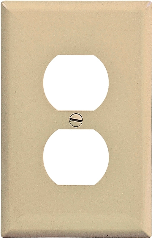 WALL PLATE MID-SIZ 1GANG IVORY, Pack of 25