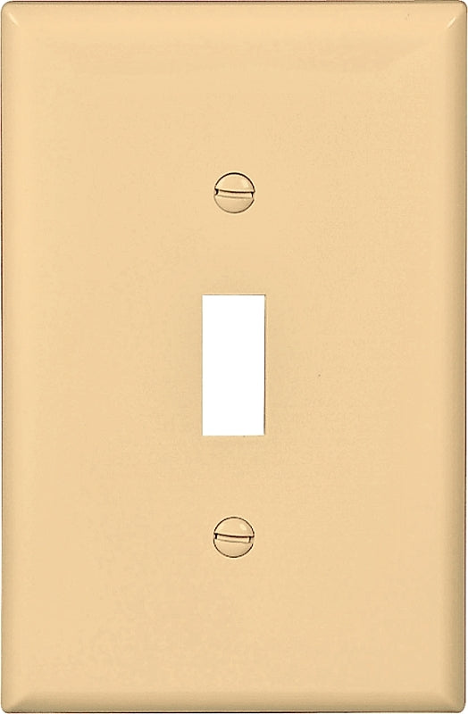 Eaton Wiring Devices PJ1V Wallplate, Mid-Size, 4-7/8 in L, 3-1/8 in W, 1-Gang, Polycarbonate, Ivory, Pack of 25