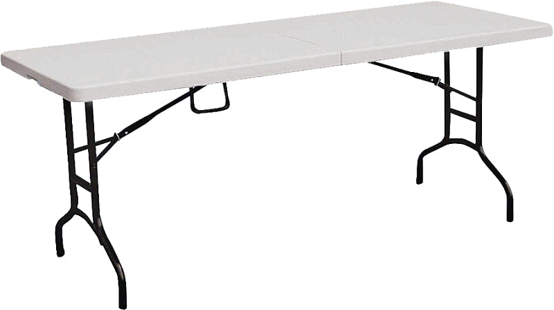 Simple Spaces TBL-072 Fold-in-Half Table, 6 ft OAW, 29-1/2 in OAD, 29 in OAH, Steel Frame, Polypropylene Tabletop