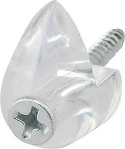 OOK 53203 Mirror Clip Set, 1/4 in L Dimensions, 20 lb, Plastic, Clear, Wall, 4/PK, Pack of 12